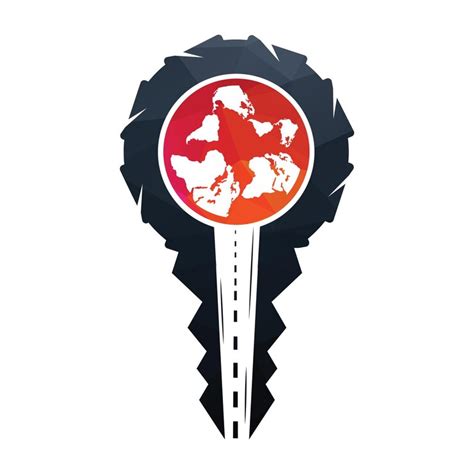 International driving school logo design car key with road and steering ...