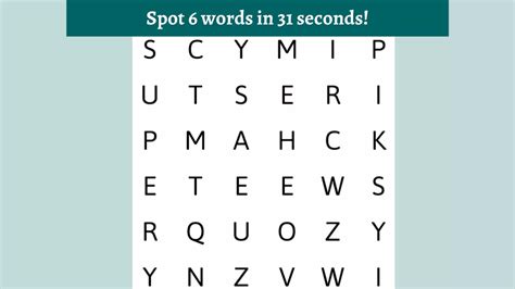 Word Search Puzzle: Can You Spot 6 Words In 31 Seconds? Let’s Test Your ...