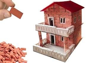 Mini Brick Construction Set, Two-Story House Model Kit with Balconies ...