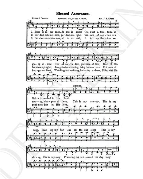 Blessed Assurance Hymnal Lyrics