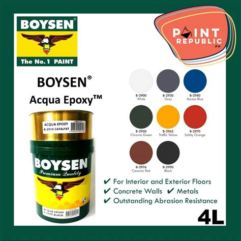 BOYSEN ACQUA EPOXY - Acrylic Water-Based Epoxy Paint - 4L(SET)/GAL ...
