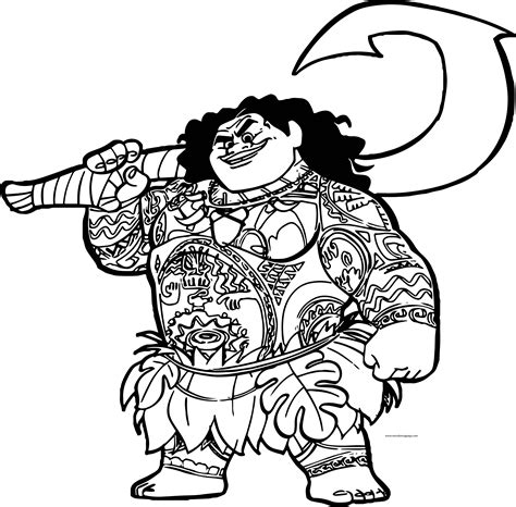 Maui Moana Coloring Pages
