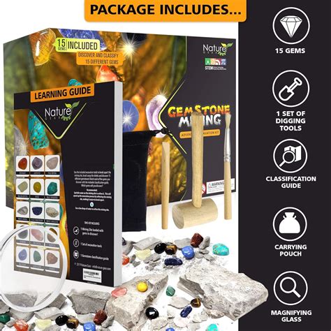 Buy Gemstone Mining Gem Digging Kit for Kids - Gemstone Dig Kit ...