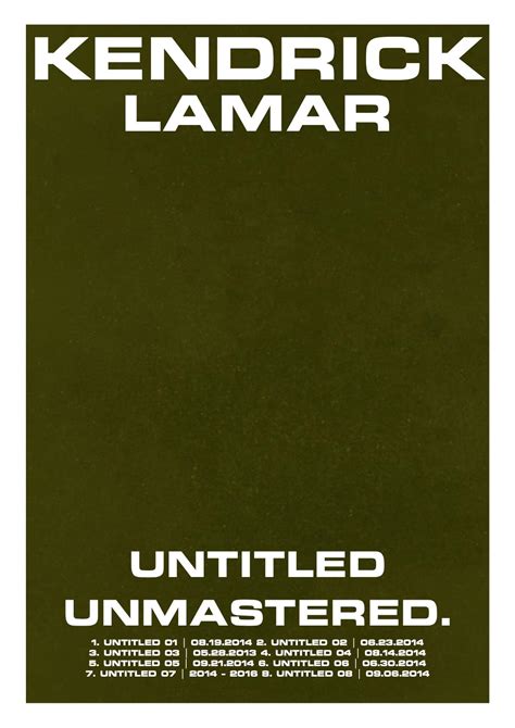 Untitled Unmastered. - Kendrick Lamar Album Poster