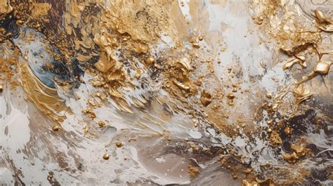 Premium AI Image | A close up of a painting with gold paint and gold paint.