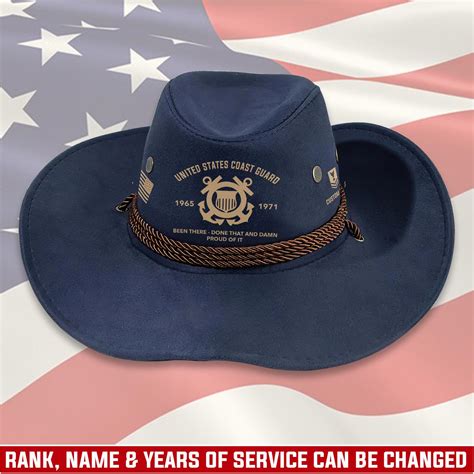 US Coast Guard, Proud Veteran – Cowboy Hat – Proud US Veteran