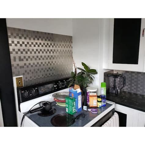 Silver Self-Adhesive Tile11. 8 in. x 11.8 in. Metal | Ubuy India
