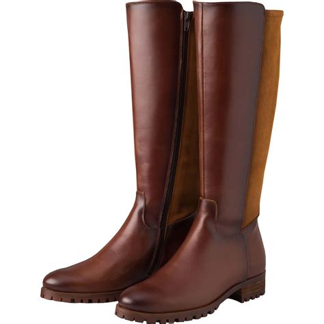 Chestnut Brown Suede and Leather Long Boot | Ladies Country Clothing ...