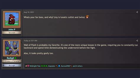 Terraria's creator reveals his favorite boss