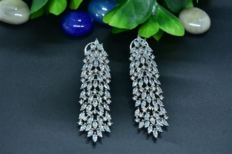 Hrida Silver Polish AD Designer Earrings – Trinkwinkjewels