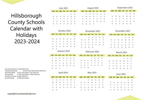 Hillsborough County Public Schools Calendar - US School Calendar