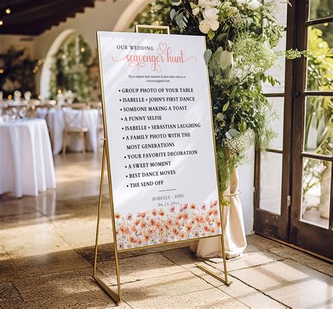 Editable Peach Fuzz Meadow Wildflower Watercolor Wedding Photo ...