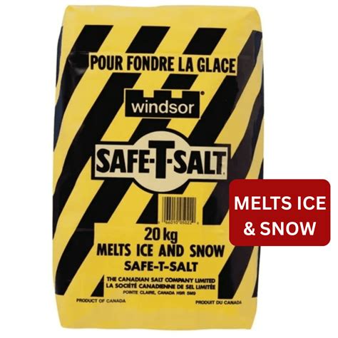 Windsor Safe-T-Salt Ice Melter, 20 kg Bag – Fast-Acting Rock Salt ...