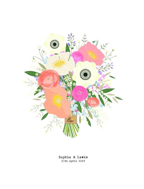 PERSONALISED ILLUSTRATIONS FROM WEDDING BOUQUETS — Flower Press Studios ...