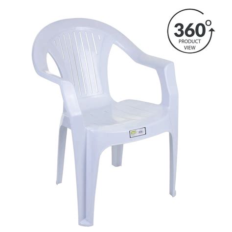 Heavy Duty Plastic Patio Chair Plank Outdoor Plastic Chair | Grey Cafe