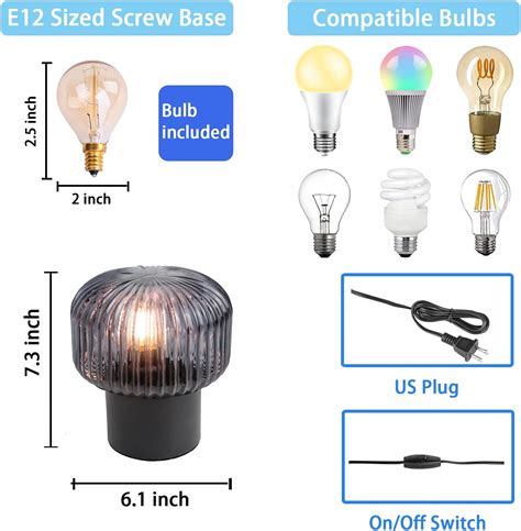 Buy FLORNIA Industrial Modern Table Lamp, Unique Bedside Nightstand ...