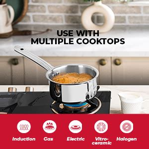 Buy Bergner Tripro TriPly Stainless Steel 16cm (1.7 L) Saucepan, Sauce ...