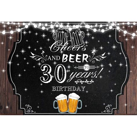 CSFOTO 8x6.5ft Happy Birthday Backdrop Cheer and Beer to 30 Years ...
