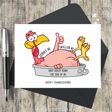 Cute Thanksgiving Card, for Friend, Turkey Cards, Funny Card, for Party ...