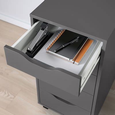 ALEX drawer unit on castors, dark grey/black, 36x76 cm (141/8x297/8 ...
