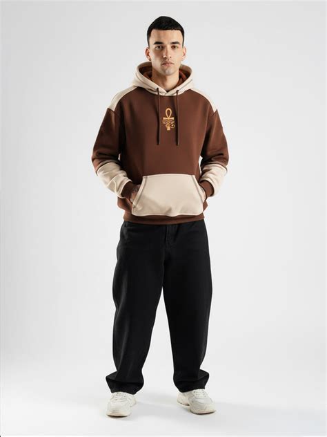 Eye Of Ra Oversized Hoodie - Beige & Brown – Crazymonk