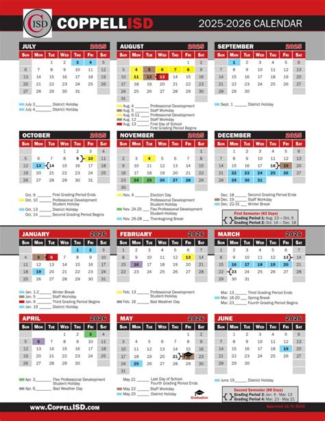 Coppell ISD School District Calendar 25-26 [PDF] - EduCounty