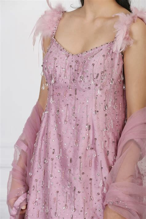 Mauve Crystal And Sequin Embellished Sharara Set – Pooja Peshoria