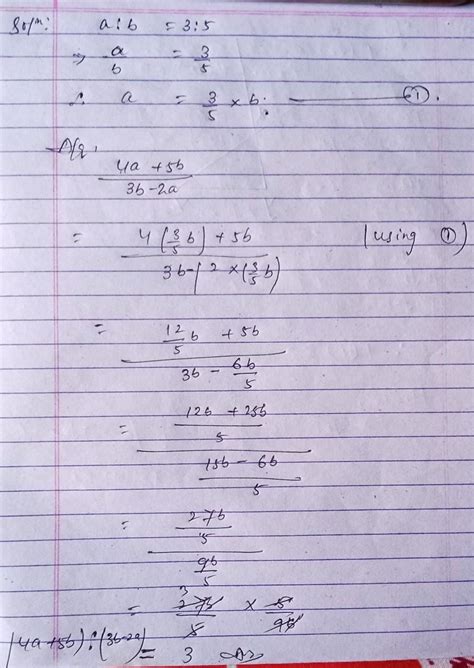 if a:b=3:5,find(4a+5b):(3b-2a) - Brainly.in