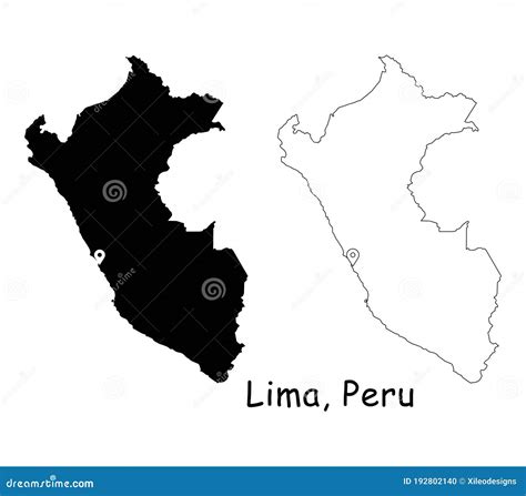 Lima, Peru. Detailed Country Map With Location Pin On Capital City. Vector Illustration ...