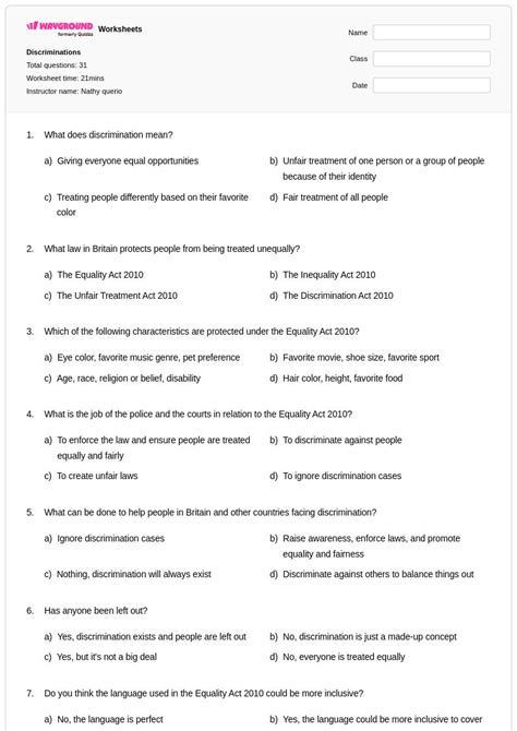50+ Disability Awareness worksheets for Class 2 on Wayground | Free ...