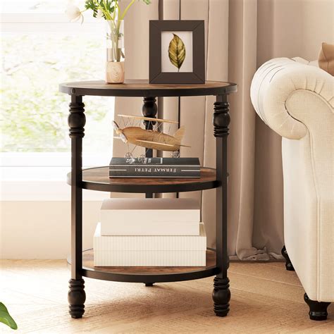 2024 New End Table 3-Tier Round Side Table Living Room Accent Table ...