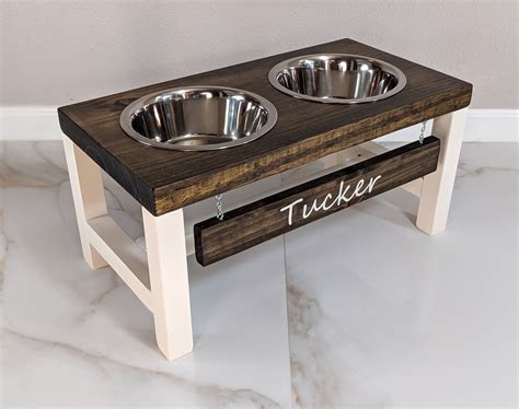 Farmhouse dog bowl stand online
