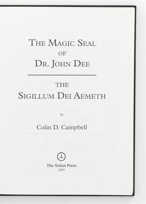 The Magic Seal of Dr John Dee. The Sigillum Dei Aemeth | Colin D ...