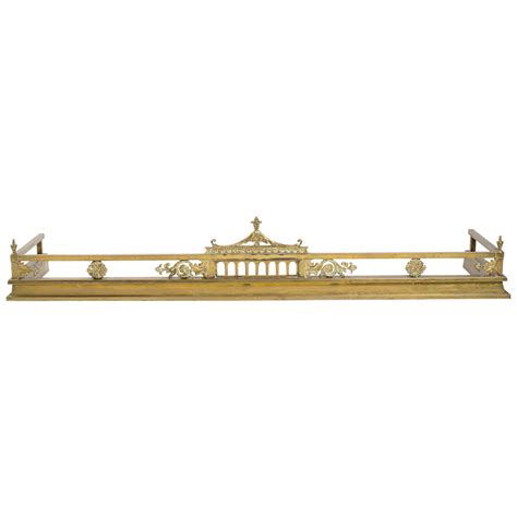 English Brass Pagoda Fireplace Fender at 1stDibs