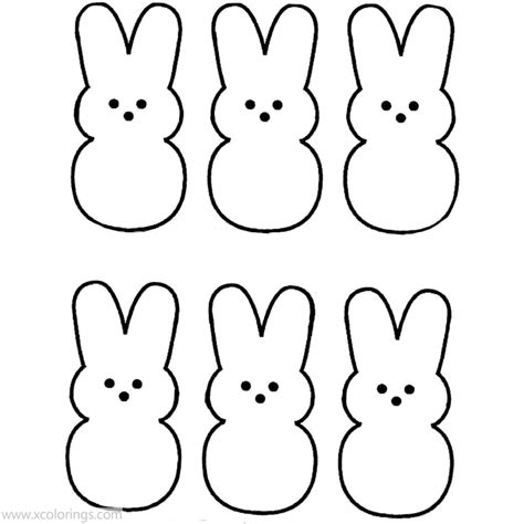 Marshmallow Peeps Coloring Pages Chicks - XColorings.com