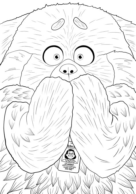 Disney Pixar Movie Turning Red coloring page