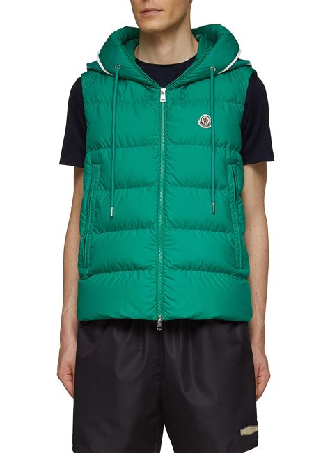 Moncler 'cardamine' Front Logo Hooded Puffer Vest In Green | ModeSens