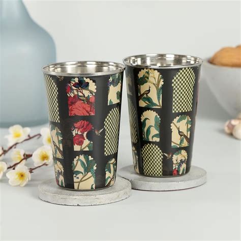 Buy INDIA CIRCUS Signature Windows Set of 2 Stainless Steel Printed ...