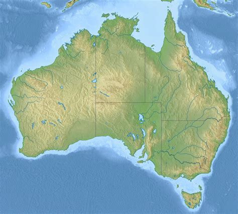 Large relief map of Australia | Australia | Oceania | Mapsland | Maps of the World