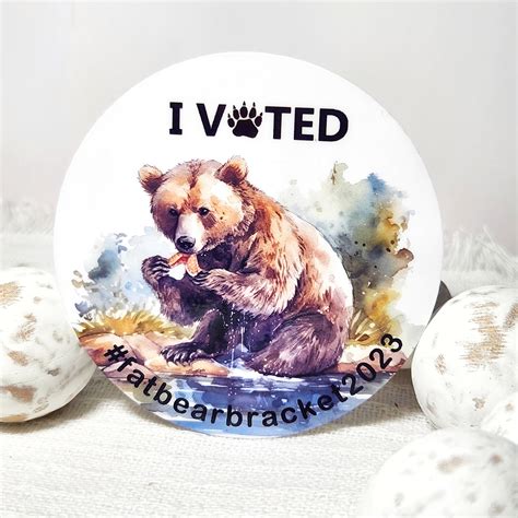 Fat Bear Week 2023 Sticker, I Voted Stickers, Brown Bear, Grizzly Bear ...
