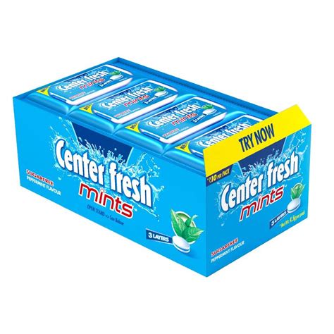 Center Fresh Mint, Sugarfree Peppermint Flavour, 108 g- Pack of 24 ...