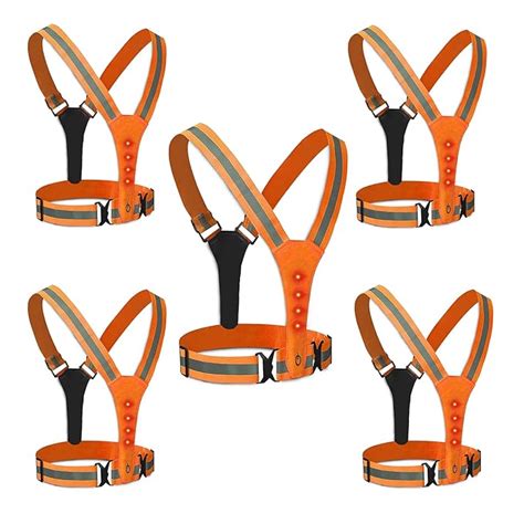 Buy LED Reflective Vest USB Rechargeable Night Running Safety Gear ...