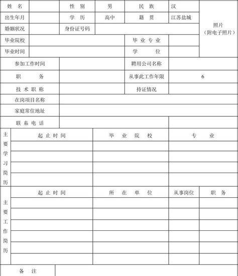 人员履历表_word文档在线阅读与下载_免费文档