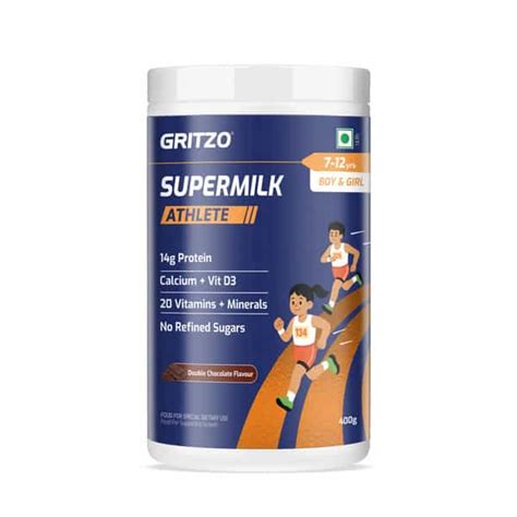 Buy GRITZO SUPERMILK ATHLETE (7-12Y BOY & GIRL) | 14G PROTEIN POWDER ...
