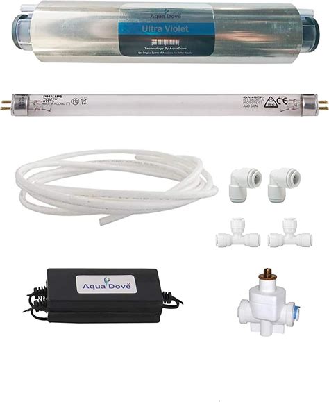 AQUA DOVE Stainless Steel UV Chamber with Philips Lamp/Filter for RO ...