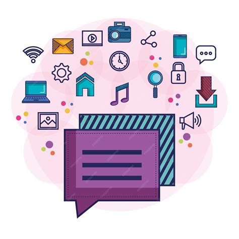 Speech bubble message chat application icon social media networking ...