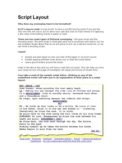 Image result for Script Writing Layout