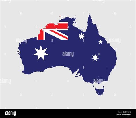 Australian Map Flag. Map of Australia with country flag of Australia. Vector illustration Stock ...