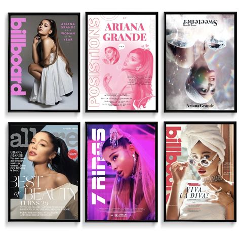 Buy Ariana Grande Song Album Aesthetic Wall s Pack of 6 (A4 Size) 8x12 ...