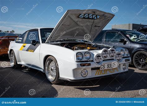 Closeup of Engine Details of Classic Rally Car Opel Manta B2 400 in Street Editorial Stock Photo ...